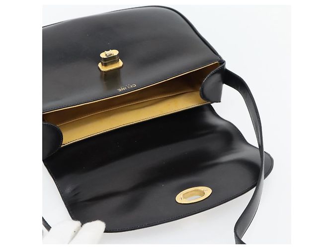 Céline CELINE Shoulder Bag Leather Black Gold - vista 10