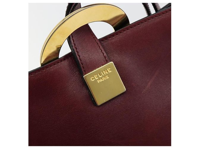 Céline CELINE Circle Shoulder Bag Leather Bordeaux Gold - vista 17