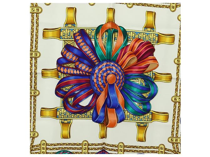 Hermès HERMES Carre 90 Scarf  LES RUBANS DU CHEVAL  Silk Multicolor - vista 6