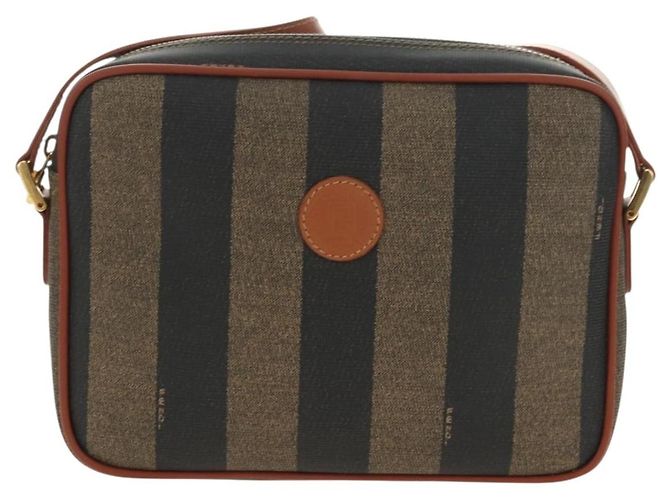 FENDI Pecan Canvas Shoulder Bag PVC Brown Black - vista 13