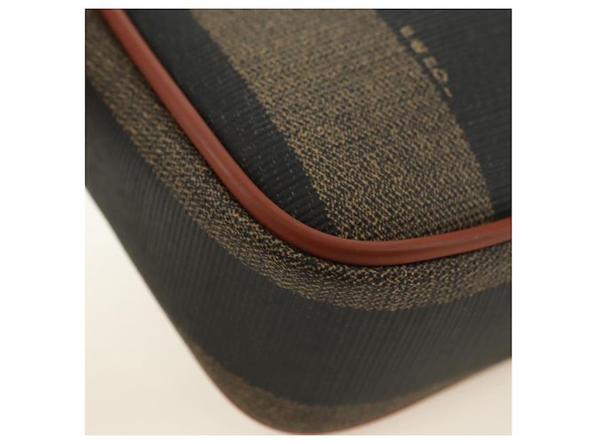 FENDI Pecan Canvas Shoulder Bag PVC Brown Black - vista 15