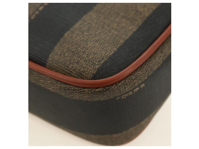 FENDI Pecan Canvas Shoulder Bag PVC Brown Black - vista 16