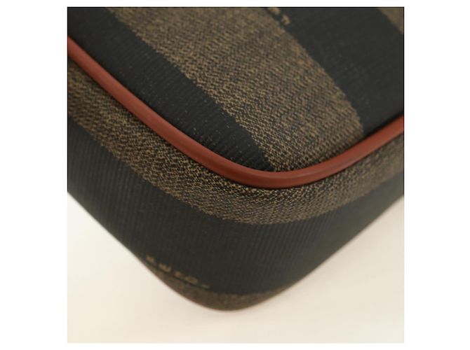 FENDI Pecan Canvas Shoulder Bag PVC Brown Black - vista 17