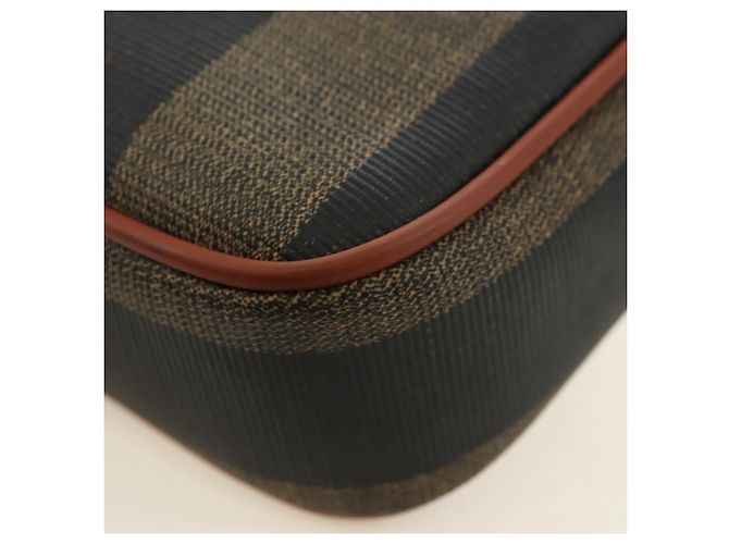 FENDI Pecan Canvas Shoulder Bag PVC Brown Black - vista 18