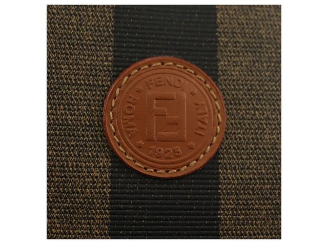 FENDI Pecan Canvas Shoulder Bag PVC Brown Black - vista 19