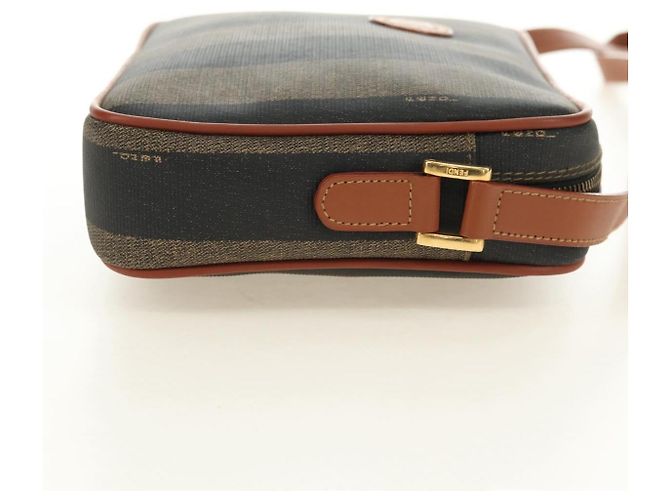 FENDI Pecan Canvas Shoulder Bag PVC Brown Black - vista 4