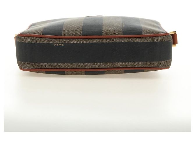 FENDI Pecan Canvas Shoulder Bag PVC Brown Black - vista 5