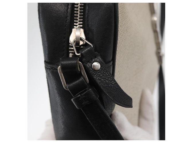 SAINT LAURENT Shoulder Bag Coated Canvas Silver Beige - vista 10