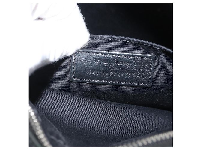 SAINT LAURENT Shoulder Bag Coated Canvas Silver Beige - vista 12