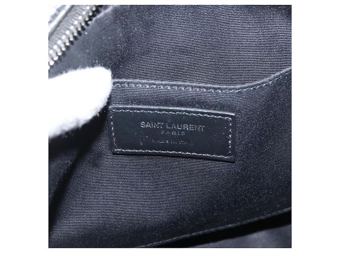 SAINT LAURENT Shoulder Bag Coated Canvas Silver Beige - vista 19