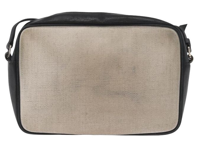 SAINT LAURENT Shoulder Bag Coated Canvas Silver Beige - vista 2
