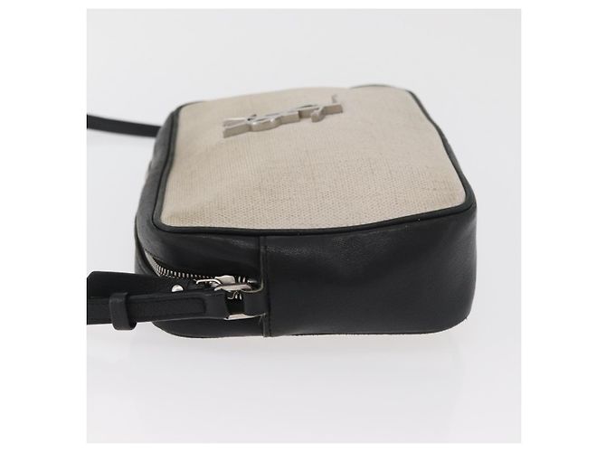 SAINT LAURENT Shoulder Bag Coated Canvas Silver Beige - vista 5