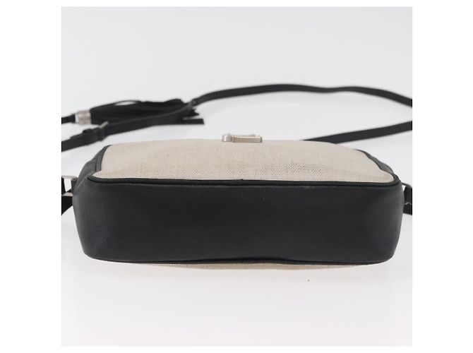 SAINT LAURENT Shoulder Bag Coated Canvas Silver Beige - vista 6