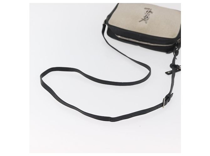 SAINT LAURENT Shoulder Bag Coated Canvas Silver Beige - vista 7