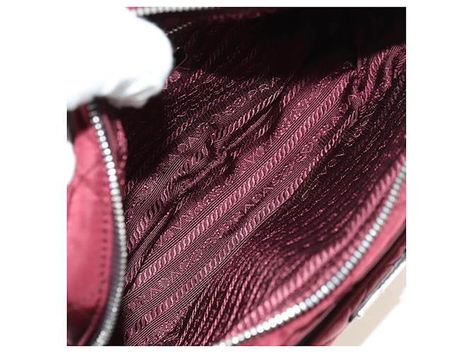 PRADA Shoulder Bag Nylon Bordeaux Silver - vista 10