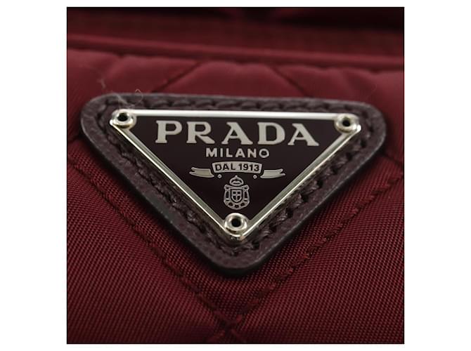 PRADA Shoulder Bag Nylon Bordeaux Silver - vista 19