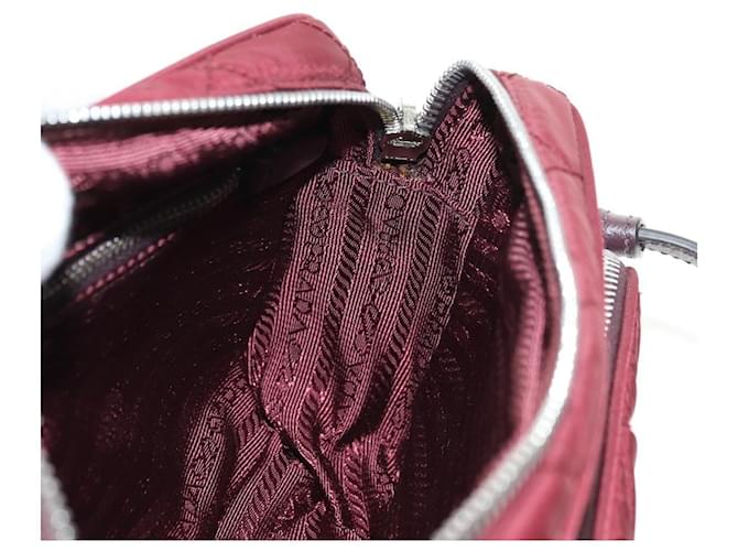 PRADA Shoulder Bag Nylon Bordeaux Silver - vista 23