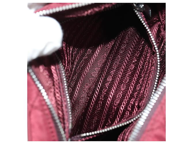 PRADA Shoulder Bag Nylon Bordeaux Silver - vista 26