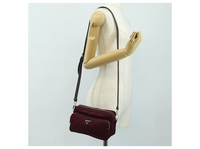 PRADA Shoulder Bag Nylon Bordeaux Silver - vista 27