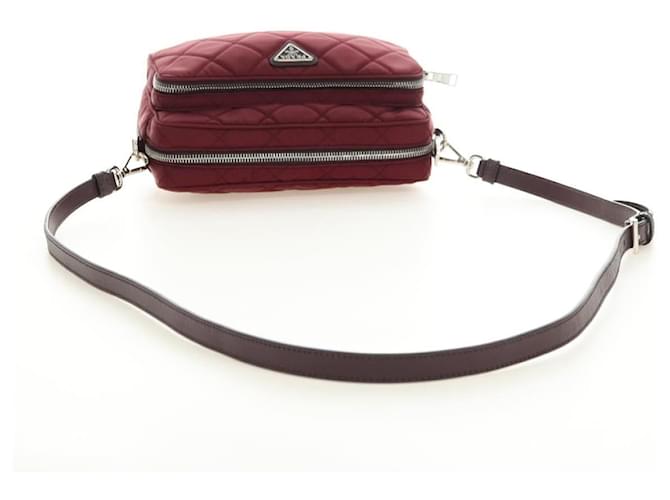 PRADA Shoulder Bag Nylon Bordeaux Silver - vista 7