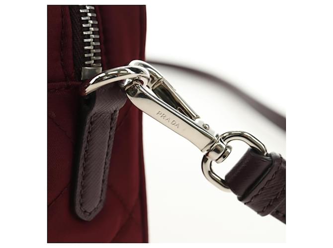 PRADA Shoulder Bag Nylon Bordeaux Silver - vista 9