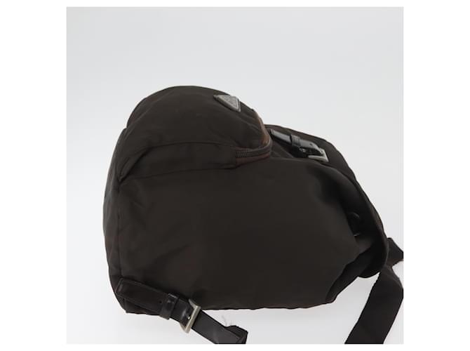 PRADA Backpack Nylon Brown Silver - vista 3