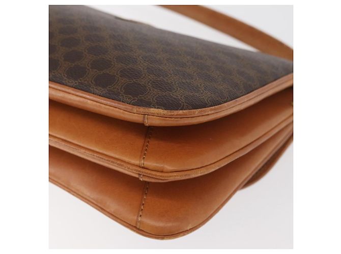 Céline CELINE Macadam Canvas Shoulder Bag PVC Leather Brown Gold - vista 16