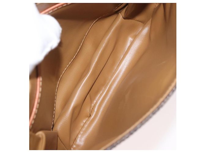 Céline CELINE Macadam Canvas Shoulder Bag PVC Leather Brown Gold - vista 21