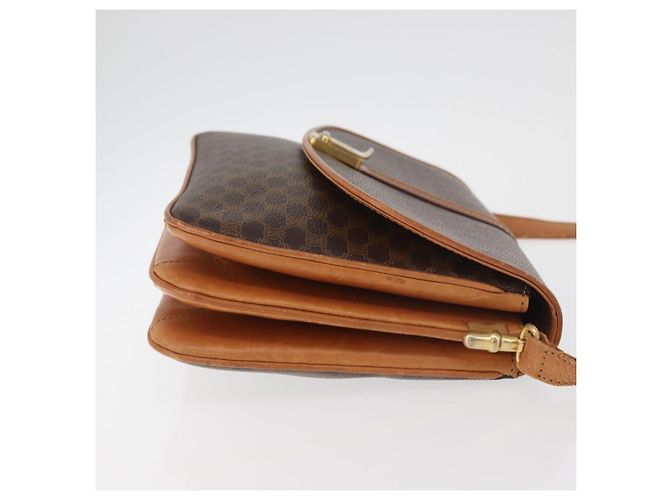 Céline CELINE Macadam Canvas Shoulder Bag PVC Leather Brown Gold - vista 3