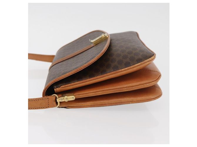 Céline CELINE Macadam Canvas Shoulder Bag PVC Leather Brown Gold - vista 4
