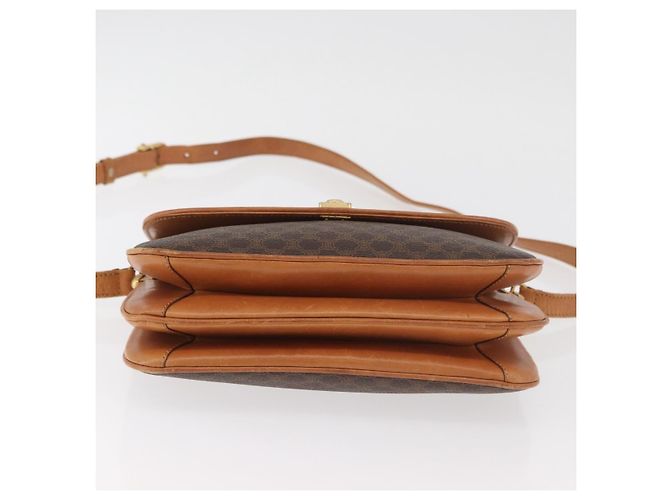 Céline CELINE Macadam Canvas Shoulder Bag PVC Leather Brown Gold - vista 5