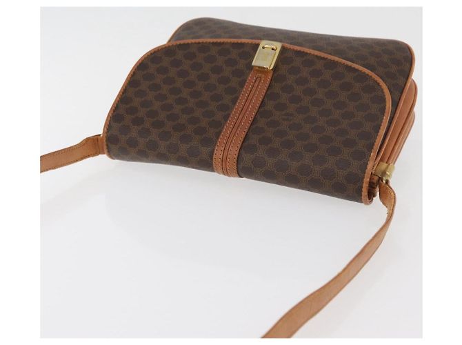 Céline CELINE Macadam Canvas Shoulder Bag PVC Leather Brown Gold - vista 6
