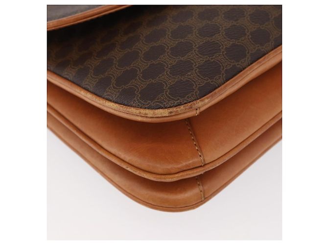 Céline CELINE Macadam Canvas Shoulder Bag PVC Leather Brown Gold - vista 9