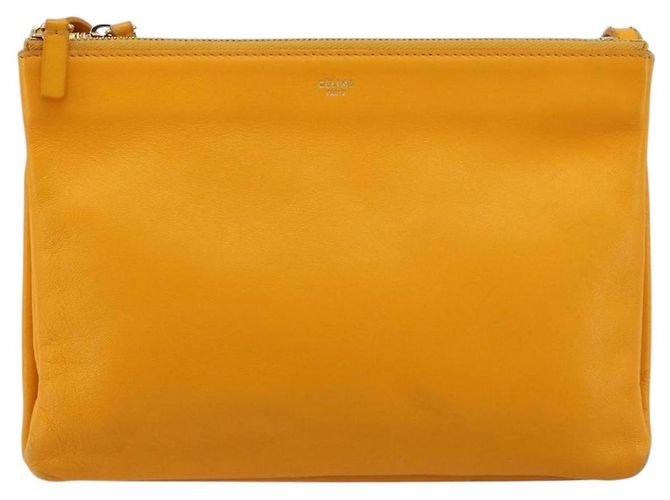 Céline CELINE Trio Shoulder Bag Leather Yellow Gold - vista 13