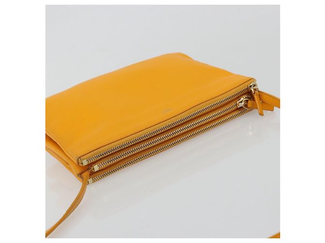 Céline CELINE Trio Shoulder Bag Leather Yellow Gold - vista 6