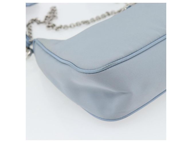 PRADA Re-Edition Shoulder Bag Nylon Blue Silver - vista 17
