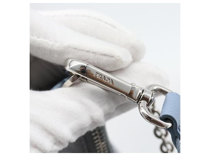 PRADA Re-Edition Shoulder Bag Nylon Blue Silver - vista 22