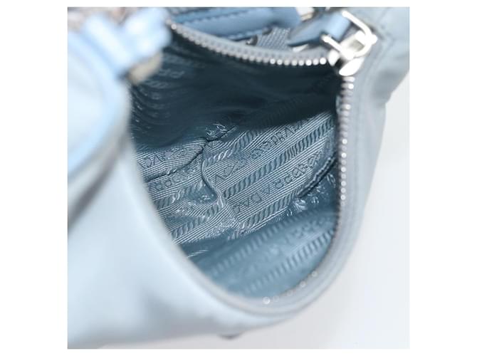 PRADA Re-Edition Shoulder Bag Nylon Blue Silver - vista 24