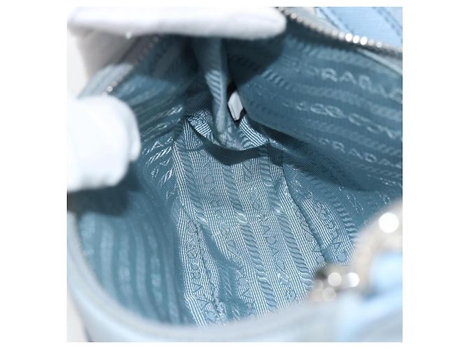 PRADA Re-Edition Shoulder Bag Nylon Blue Silver - vista 25