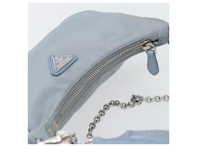 PRADA Re-Edition Shoulder Bag Nylon Blue Silver - vista 6