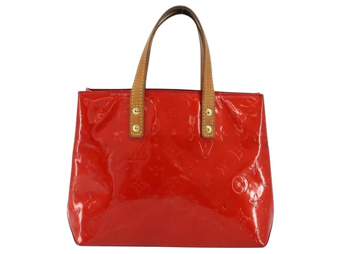 LOUIS VUITTON Monogram Vernis Reade PM Hand Bag Red Rouge M91088 LV - vista 13
