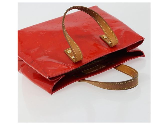 LOUIS VUITTON Monogram Vernis Reade PM Hand Bag Red Rouge M91088 LV - vista 6