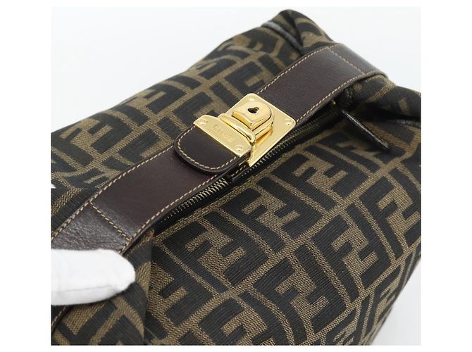 FENDI Bolsa de mão Vanity em lona Zucca Preto Castanho - vista 6