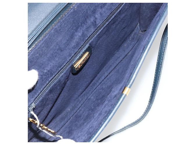 GUCCI Shoulder Bag Leather Navy Gold - vista 10