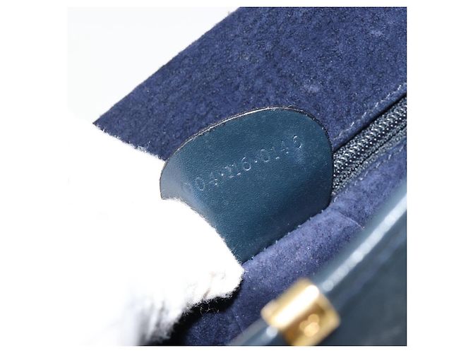 GUCCI Shoulder Bag Leather Navy Gold - vista 12