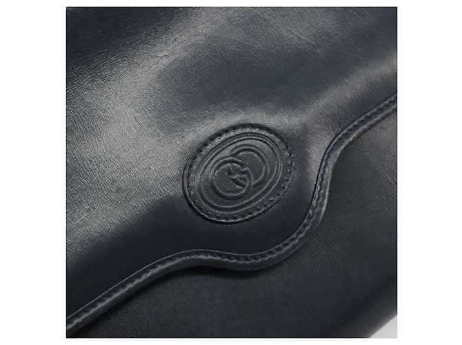 GUCCI Shoulder Bag Leather Navy Gold - vista 18