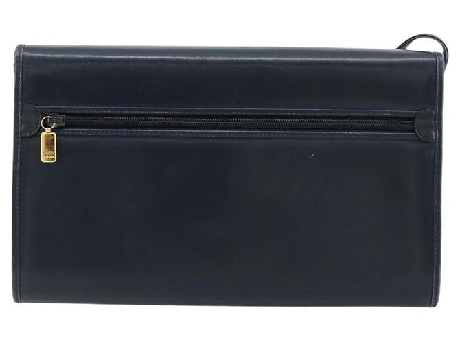 GUCCI Shoulder Bag Leather Navy Gold - vista 2