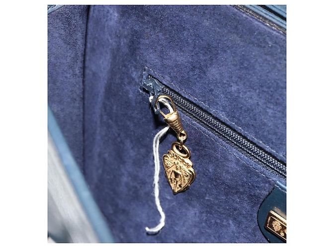 GUCCI Shoulder Bag Leather Navy Gold - vista 22