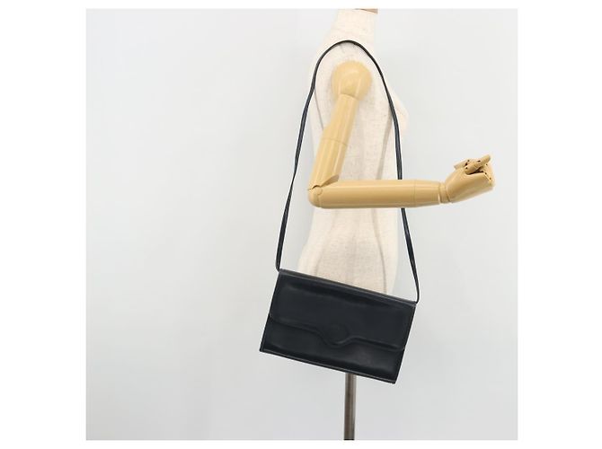 GUCCI Shoulder Bag Leather Navy Gold - vista 23