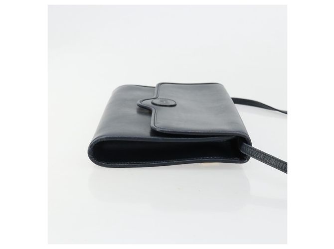 GUCCI Shoulder Bag Leather Navy Gold - vista 3